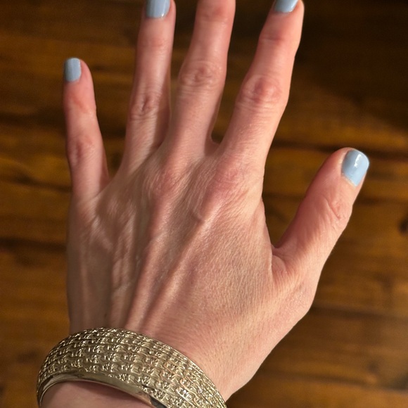 Silver Textured Bangle - Picture 3 of 6